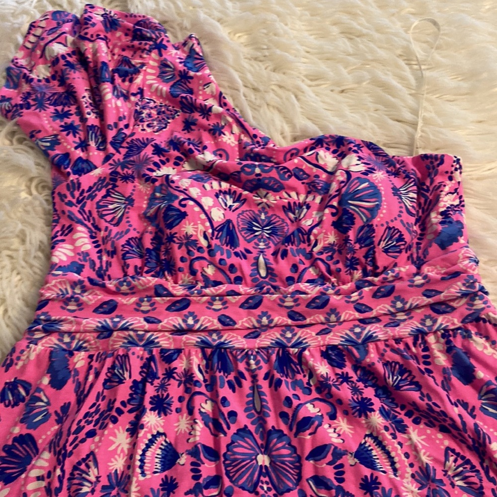 Lilly Pulitzer Maxi  Vibrant Pink and Blue Dress size XL BNWOT see all photos - Picture 16 of 16